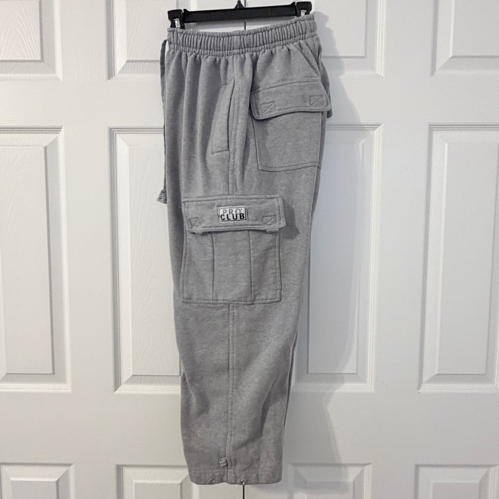 Pro Club Heavy Weight Gray Cargo Sweatpants Small - Picture 7 of 7